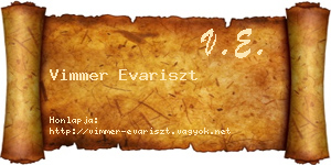 Vimmer Evariszt névjegykártya